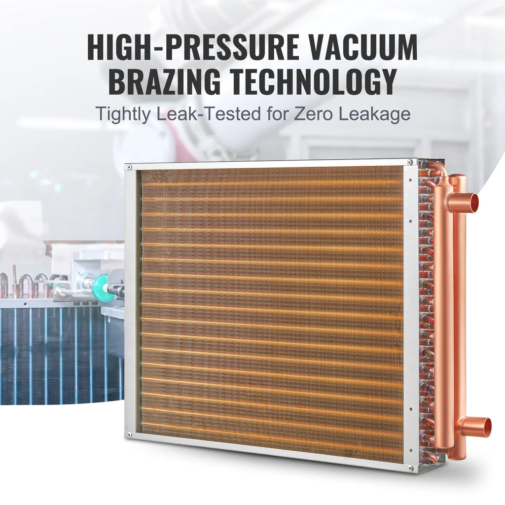 VEVOR Heat Exchanger Water to Air 18"x 20" for Outdoor Wood Furnaces Residential Heating and Cooling and Forced Air Heating