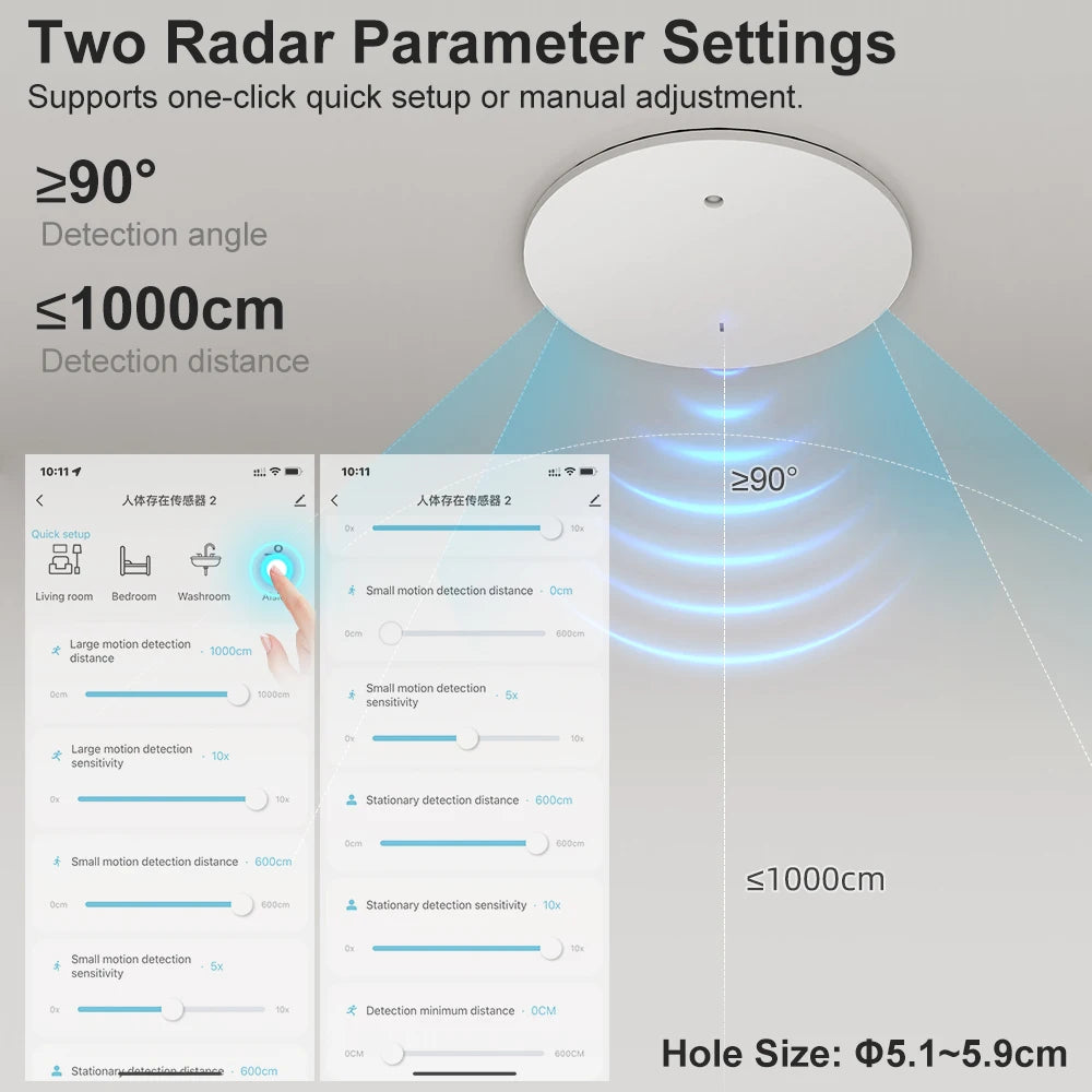 Zigbee 3.0 Motion Sensor 24GHZ MmWave Human Body Presence Sensor For Light Switch Luminosity Detection 110/220V Tuya Smart Home