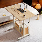 【Breeins】Height Adjustable Mobile Table Overbed Desk with Wheels