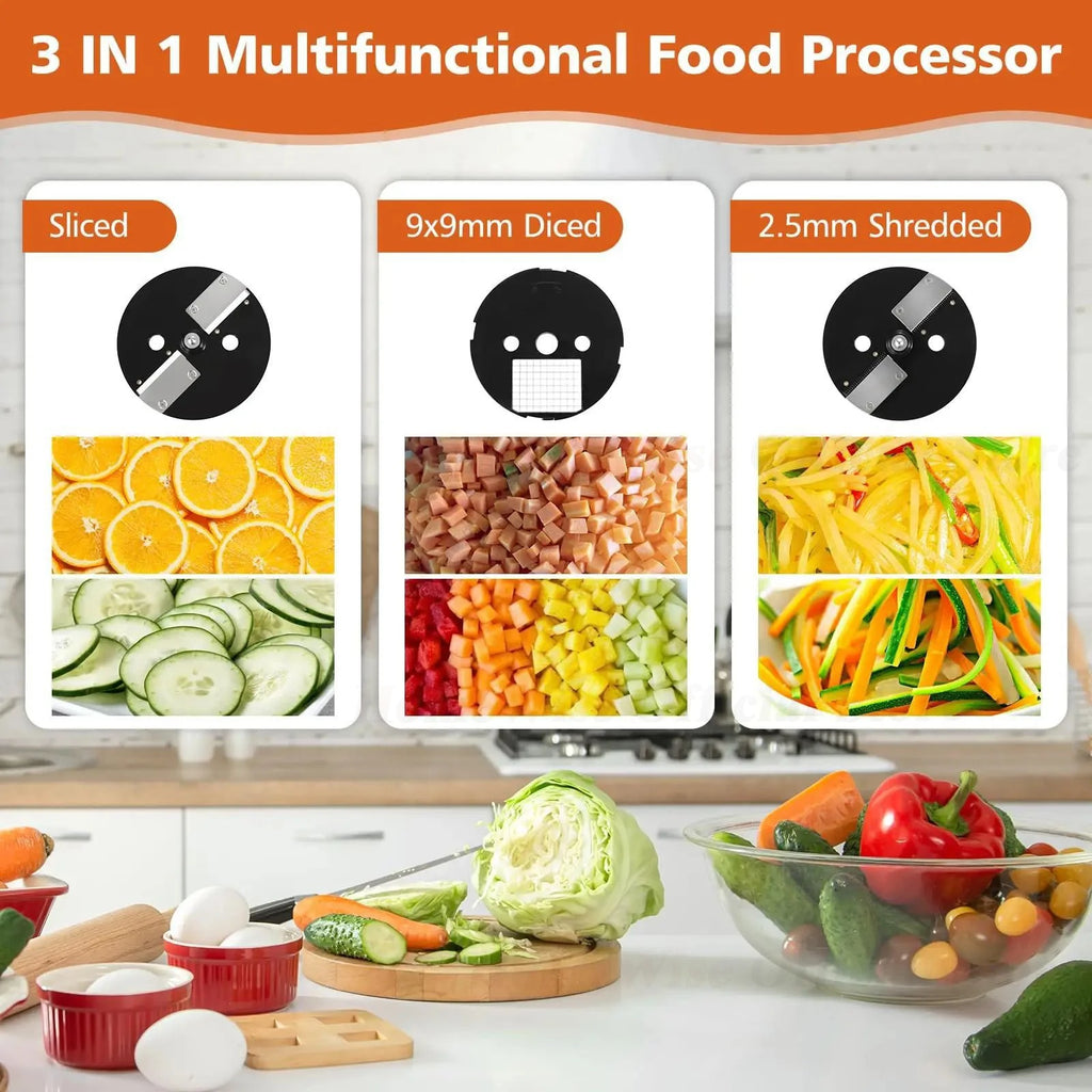 HomeWise K8600 Electric Vegetable Cutter Slicing Shredding Dicing Maker Food Processor with 3 Blade Multifunctional Cutter