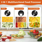 HomeWise K8600 Electric Vegetable Cutter Slicing Shredding Dicing Maker Food Processor with 3 Blade Multifunctional Cutter