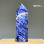 Blue Veins Stone Obelisk Natural Mineral Quartz Home Feng Shui Decorative Gift Reiki Treat Witchcraft Magic Wand
