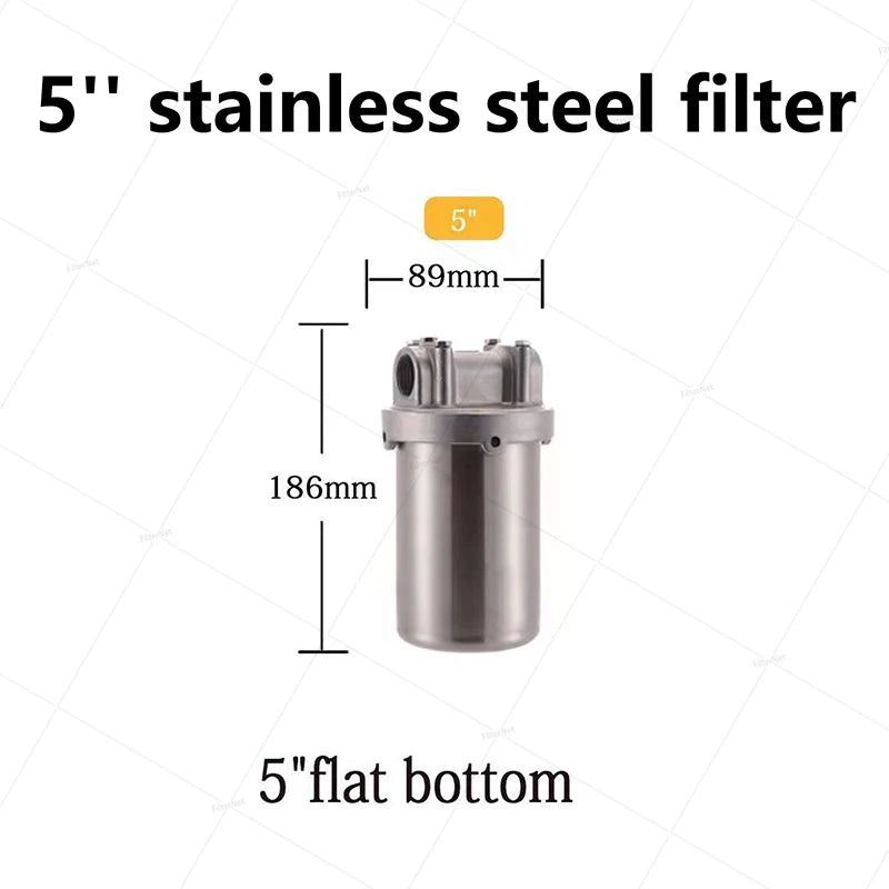 5inch Prefilter 304 Stainless steel hot water filter housing DN15 DN20
