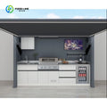 Outdoor Kitchen Premium Modern Built In Complete Portable Weatherproof Modules BBQ Island with Grill Complete Set Customized