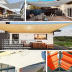 5x4M/4x6M Waterproof Large Sun Shelter Sunshade Protection Outdoor Canopy Garden Patio Pool Shade Sail Awning Camping Shade Net
