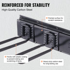SucceBuy Garage Tool Organizer Wall Mount Yard Garden Heavy Duty Storage Rack W/ Adjustable Hook Rails for Shovels Trimmers Hose
