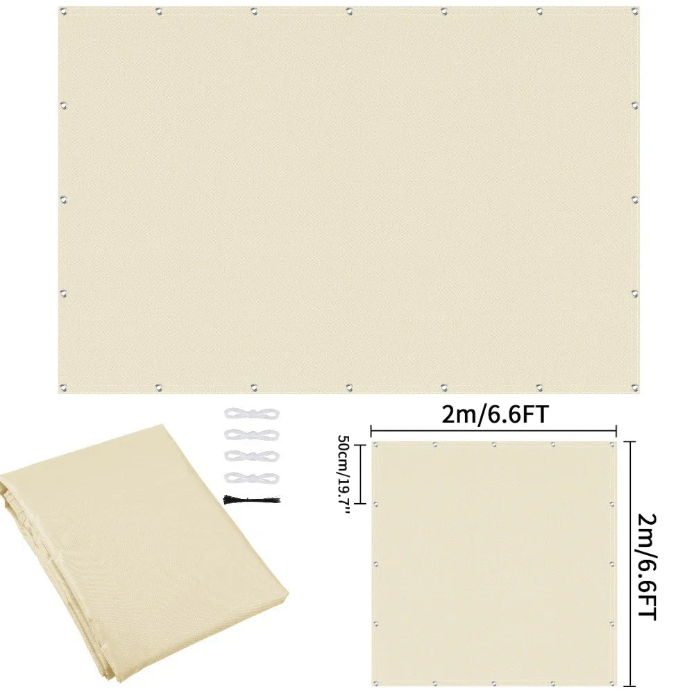 Waterproof Sun Shade Cloth with Grommets Rectangle Square Patio Sun Screen Pergola Shade Sail Canopy Cover Tarp Screens