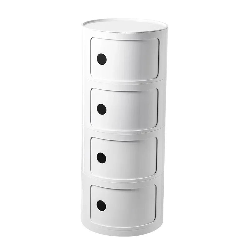 Creative Bedroom Bedside Table Modern Minimalist Round Storage Small Cabinet Large Capacity Plastic Side Cabinet