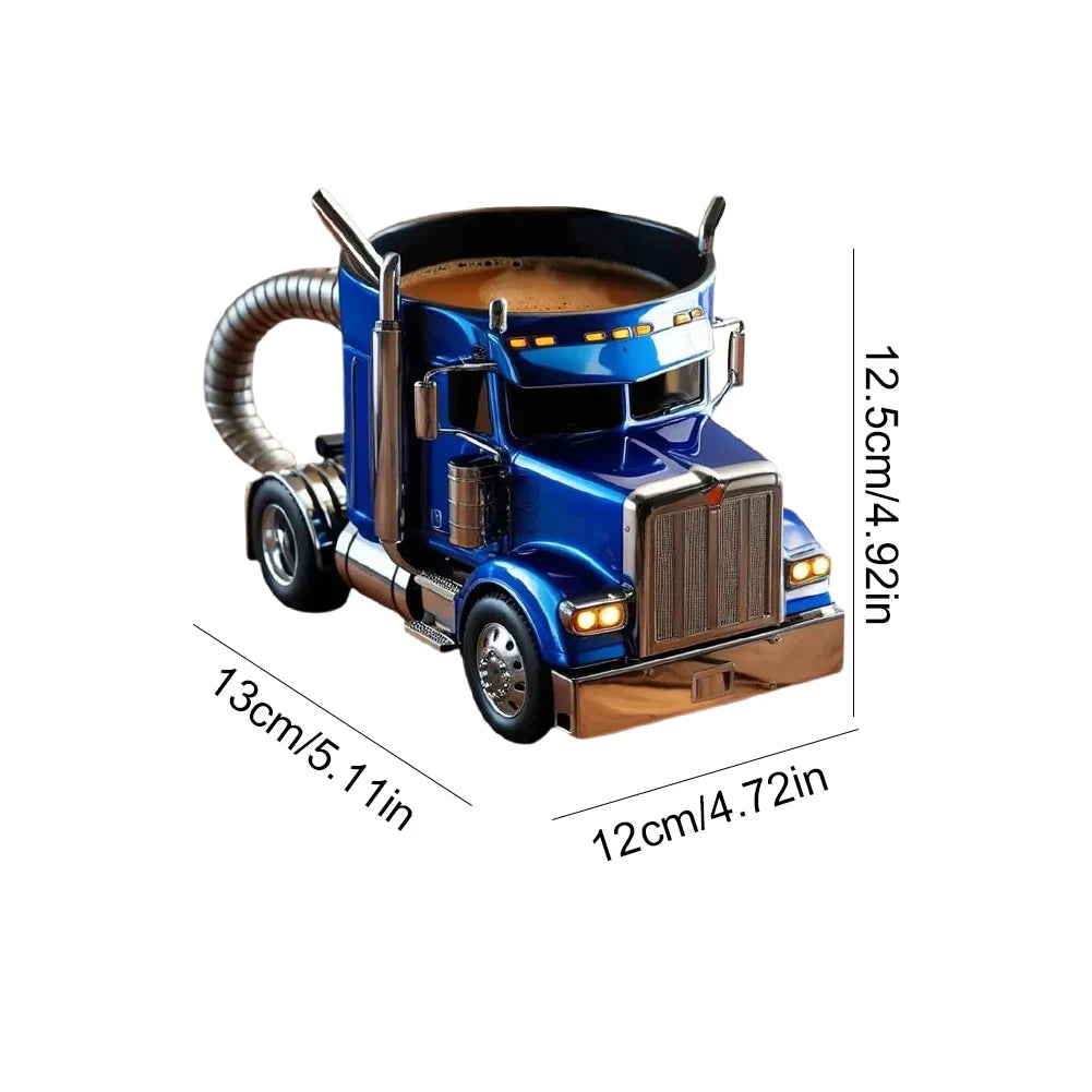 Durable Truck Coffee Mug 11 Ounces Handcrafted Coffee Cup Semi-trailer Shaped Semi Truck Semi-Truck Coffee Mugs Men Coffee Cup