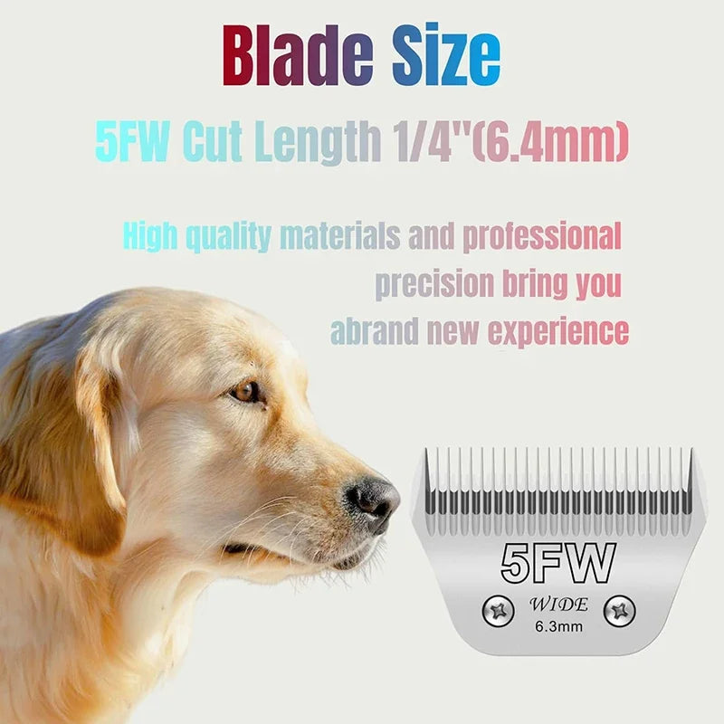 5FW Detachable animal wide Dog pet Horse Replacement blade For most Andis, Oster A5, Wahl km10 clippers