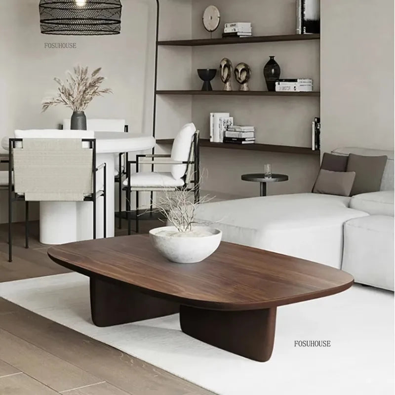 Modern Minimalist Coffee Table Luxury Creative Design Home Living Room Furniture Nordic Wabi Sabi Style Wood Coffee Tables