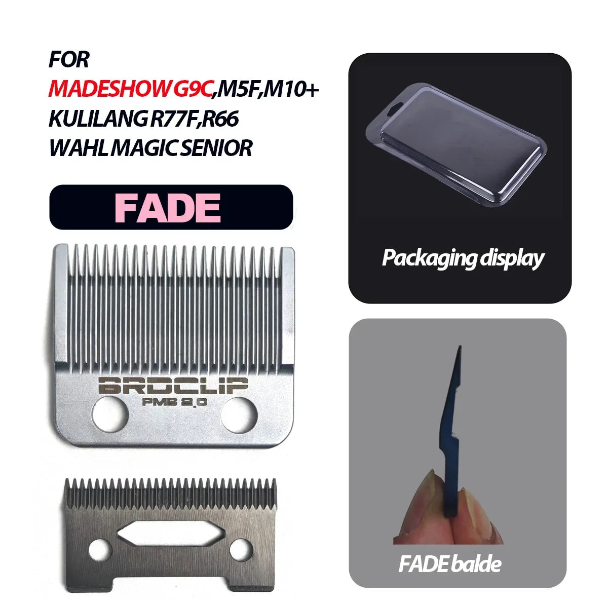 Replacement Original Cutter Head Madeshow Kulilang G9C M5(F) M10+ R66 R77F Standard Blades Hair Clipper Ceramic Blade Trimmer