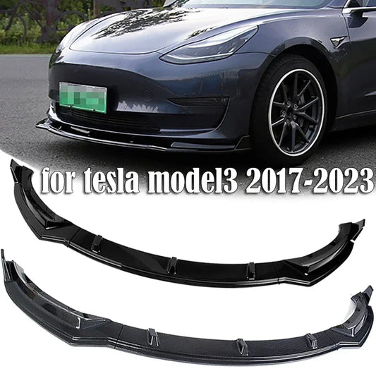 Car Front Bumper Spoiler Lip Bumper Protection Guard Spoiler Diffuser for tesla model3 2017-2023