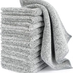 1/30pcs Gray Bamboo Charcoal Thickened Super Absorbent Dishcloth Oil Resistant Kitchen Wipes Microfiber Cleaning Cloths