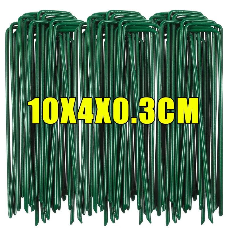 Galvanized U-type Garden Staples Heavy-duty Fence Tubing Stakes Sod Pins Artificial Grass Tent Securing Pegs Lawns Ground Nails