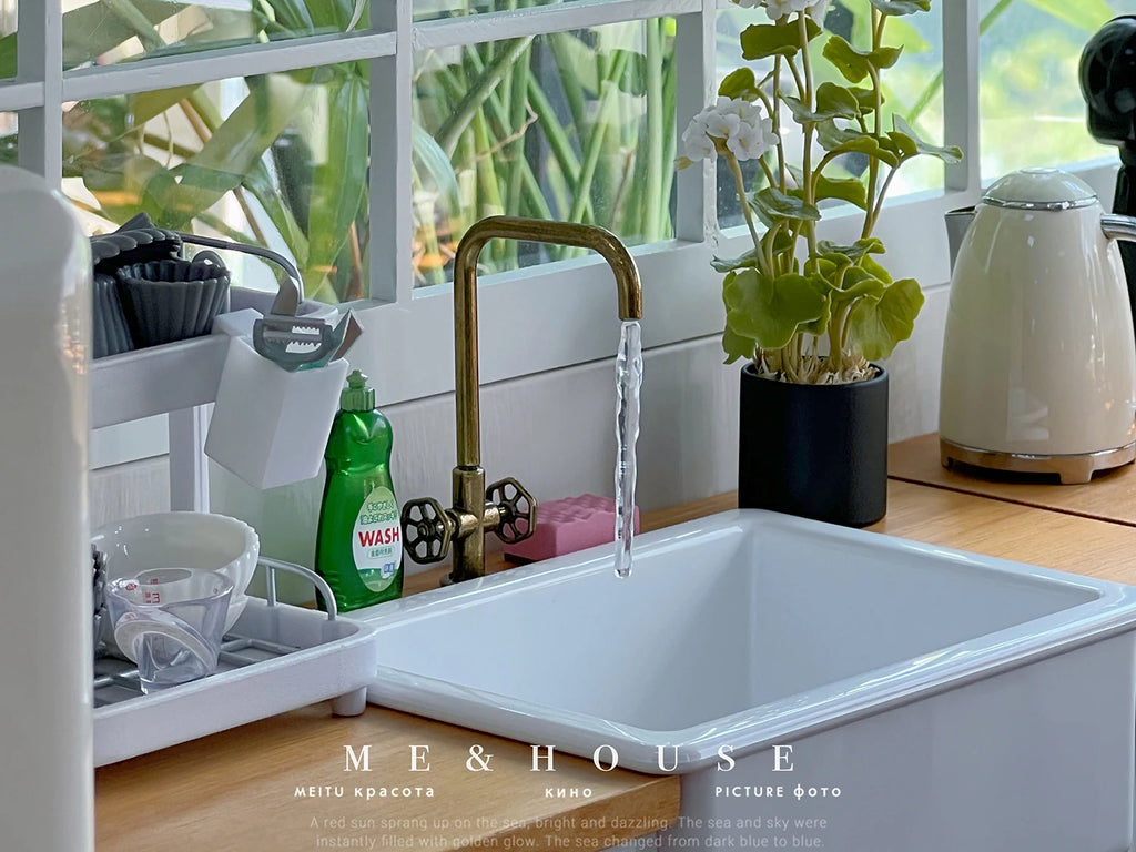 1/6 bjd ob11 miniature dollhouse furniture Mini model Kitchen DIY sink/basin/faucet