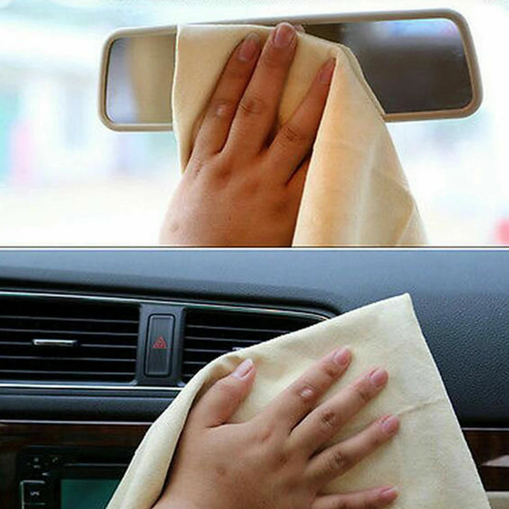Absorbent Drying Towel Chamois Leather Large Soft Cloth Natural Car Wash Cloths Elastic for Car Washing Maintenance