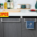 Kitchen Towel Rack Stainless Steel Towel Rack Bathroom Towel Holder Stand Cabinet Door Hanging Organizer Shelf Wall Mounted Bar