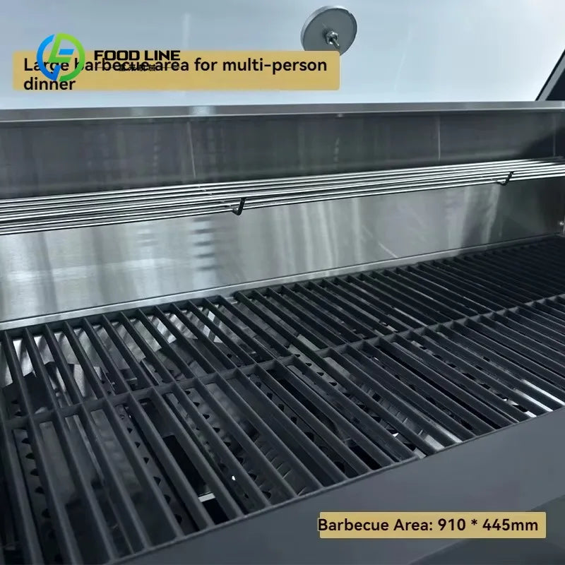 Customized Modern Outdoor Kitchen Cabinets Stainless Steel Gas Grill Worktop 304 Cabinet with Acrylic Door Panel Outdoor Storage