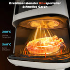 OYAJIA 5L Manual Air Fryer, , Easy-View Window, Digital Temperature Control, 60-Minute Timer, Non Stick Technology