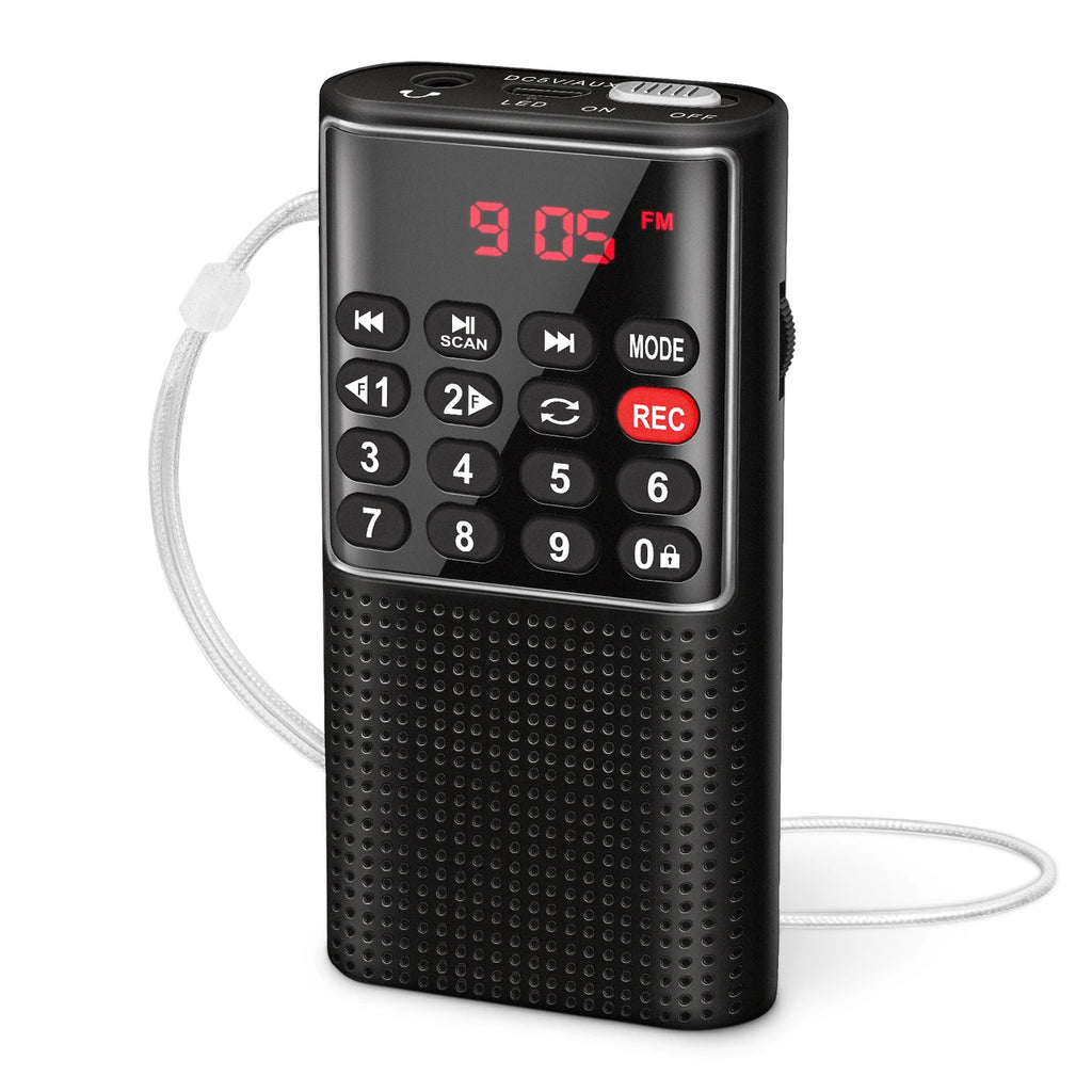 Hot Portable FM Mini Radio Built-in Speaker Recorder Rechargeable Battery Long Standby Strong Signal Handheld MP3 Walkman Radios