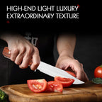 Kitchen straight knife, stainless steel fruit knife with knife sleeve, chef's professional barbecue handle, meat small knife