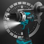 Kamolee 650N.m High Torque Brushless Electric Impact Drill 3-in-1 18V-21V Battery 13mm Handheld Cordless Screwdriver Tool Set