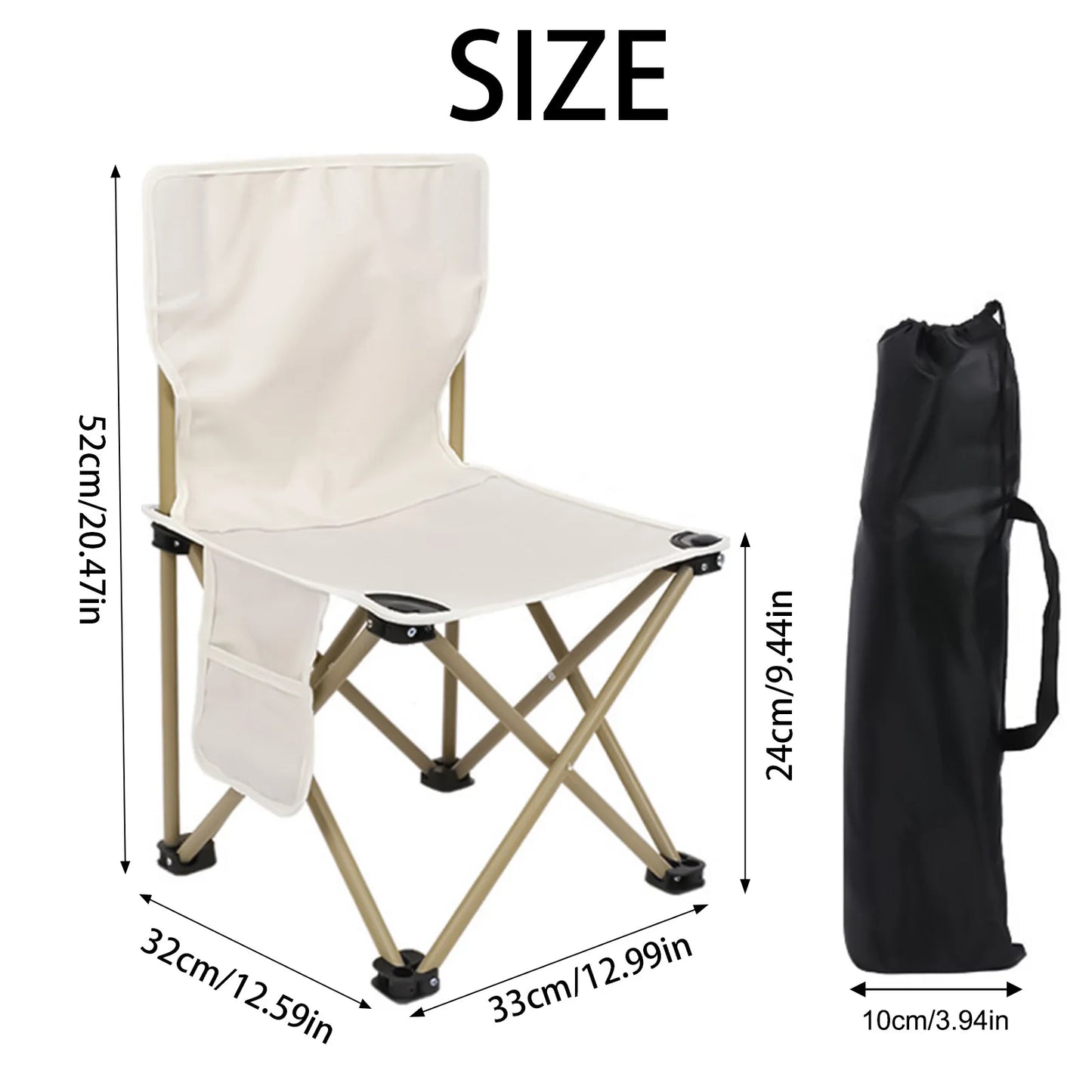 Foldable Camping Chairs with Strong Bearing Capacity and Hi-density Nylon Oxford Suitable for Travel Beach Sports