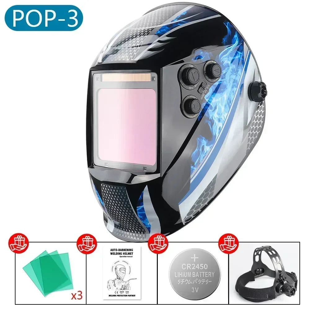 1112 Welding Helmet Automatically Darkening Soldering Welder Mask True Color Welder Cap 4 Arc Sensor for TIG MIG MMA goggles