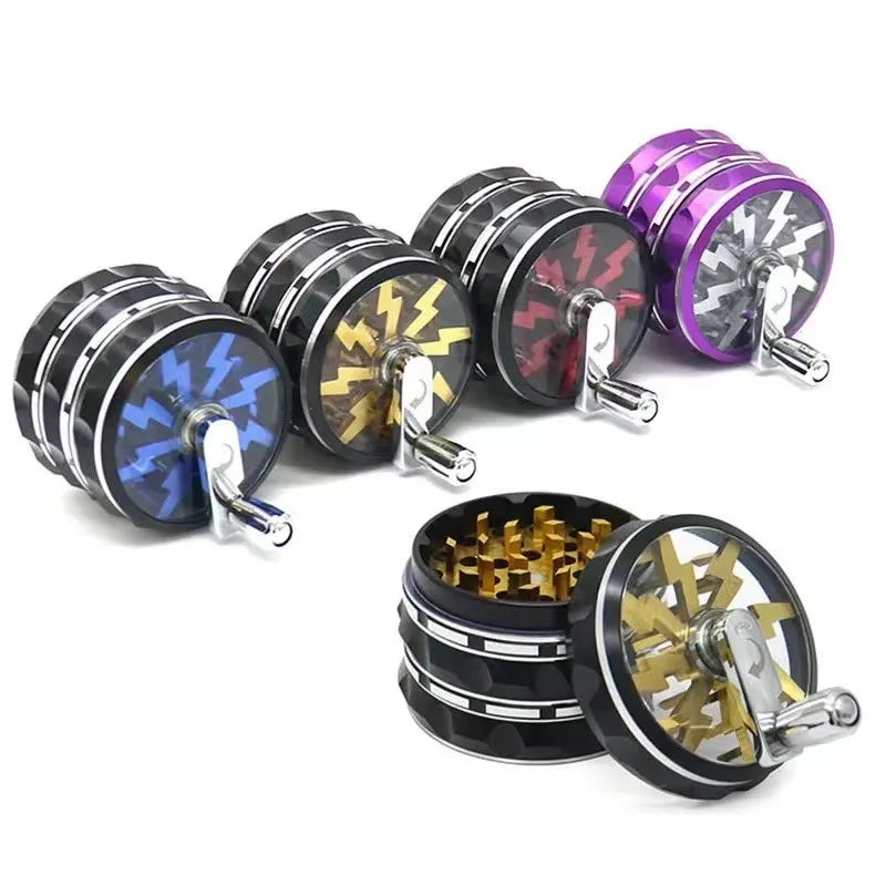 2.5inch Handle Herb Grinder Large 4-layer Manual Pepper Salt Mortar Spice Mill Raw Grass Tobacco Grinder Cigarette Smoking Tool