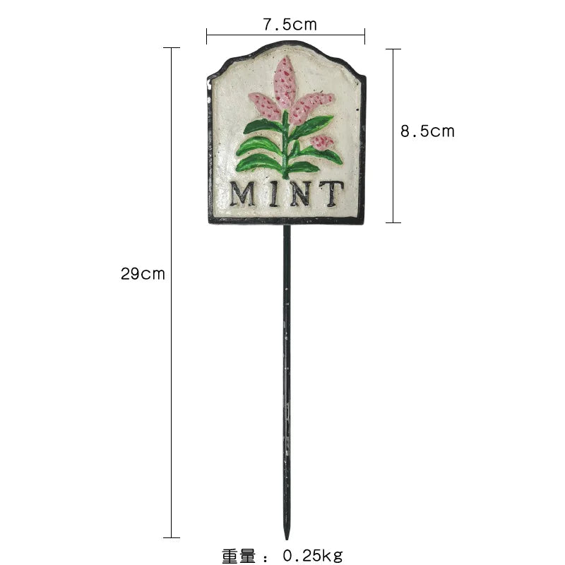 Cast Iron Vintage Plant Markers, Garden Labels, Rustic Decor for Balcony and Yard, English Letter Tags.