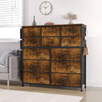 Dresser for Bedroom with 12 Drawer & Chests of Drawers for Hallway, Entryway, Storage Organizer Unit with Fabric Easy Pull Handl