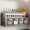 1 Equipped Kitchen Seasoning Shelf, No Drilling, Wall Hanging, Countertops, Cabinets, Multi-Functional Seasoning Storage Shelf