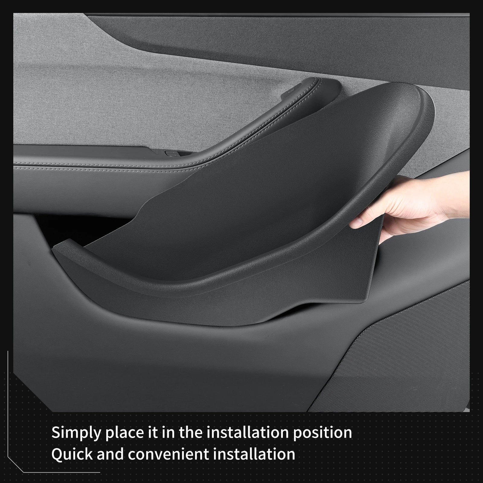 for Tesla Model Y Juniper/Launch 2025 Car Side Door Handle Storage Box Gate Slot Anti Dirty Storage Tidying Tray Accessories