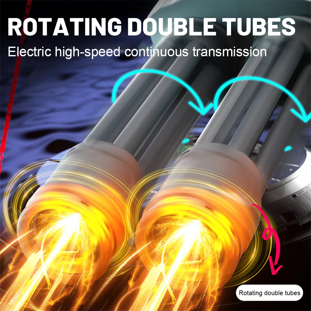 Electric LED rotating barrel Gatling Water Gun Toy Automatic Spray Water Pistol Blaster Cannon Pool Summer Toy for Kids Adult