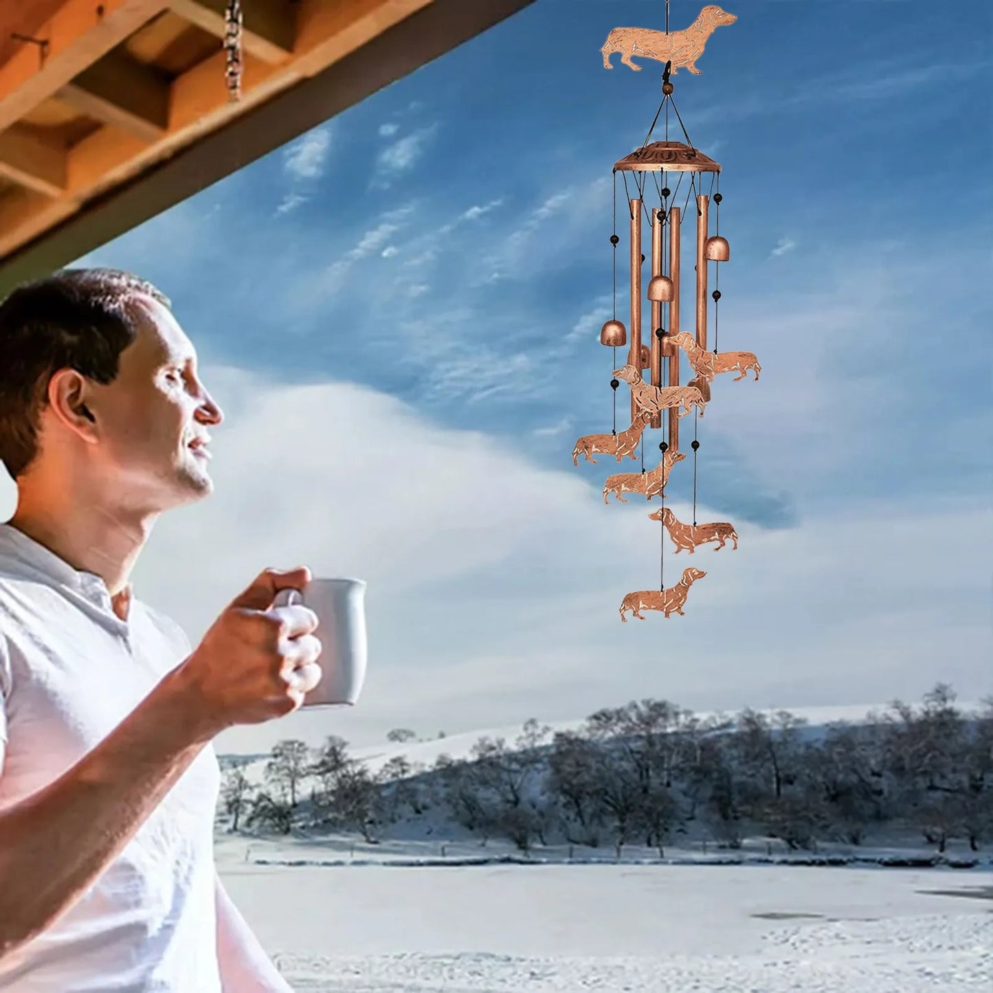 Wind Chimes Memorial Housewarming Wind Chimes For Outside Metal Wind Chimes Dog Gifts For Women/Men Wind Chime Memorial Mom