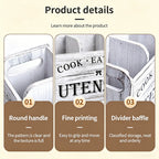Rustic Wooden Kitchen Utensil Holder - 3-Compartment Countertop & Wall-Mounted Organizer for Spoons Whisks & More Space-Saving