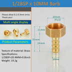 Brass Pipe Fitting 6/8/10/12/14/16mm Hose Barb Tail 1/8" 3/8" 1/4" BSP Male Connector Joint Copper Coupler Adapter