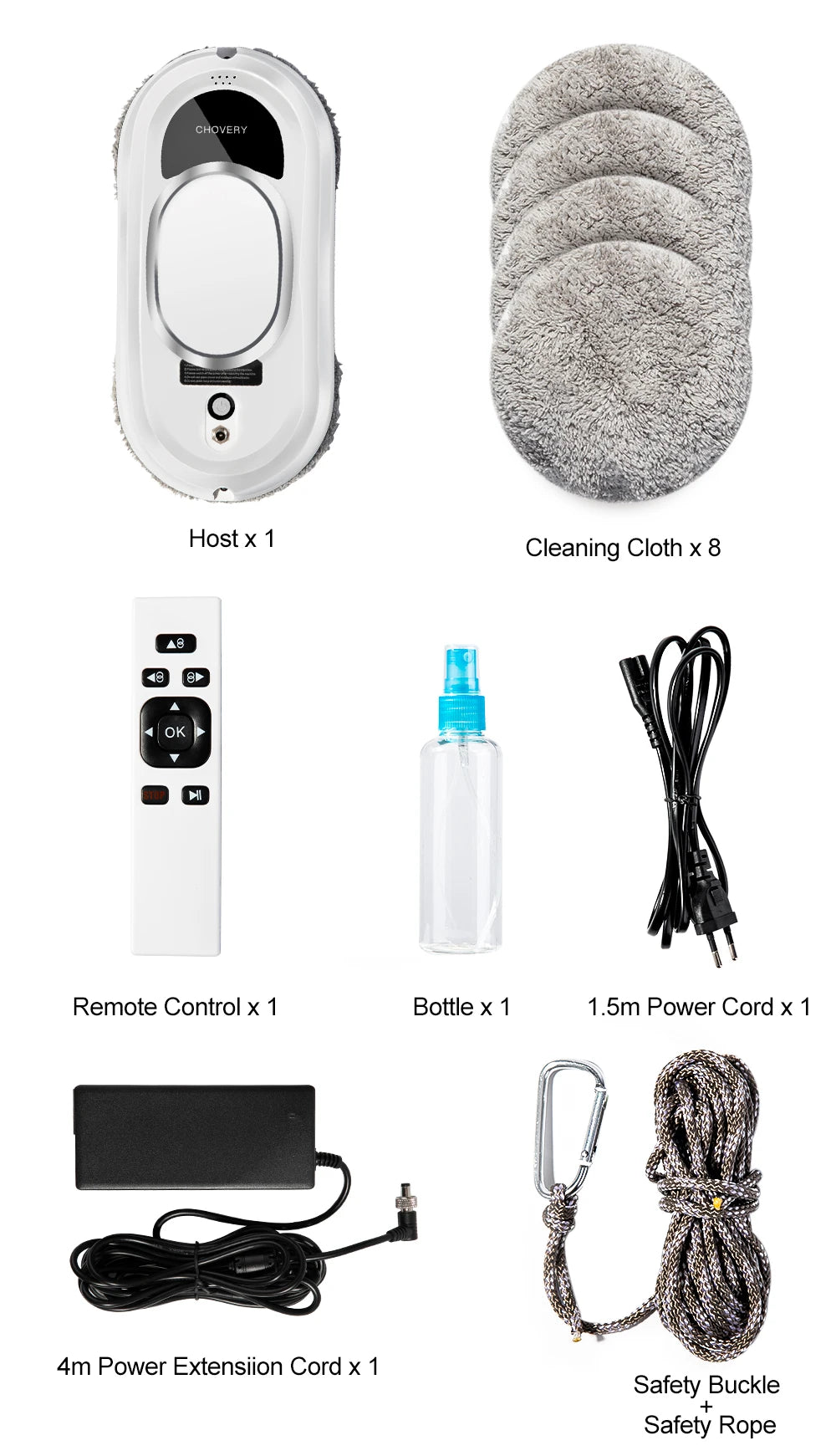 Chovery Vacuum Cleaner Window Remote Control Robot Window Cleaner Electric Glass Window Cleaning Robot For Home