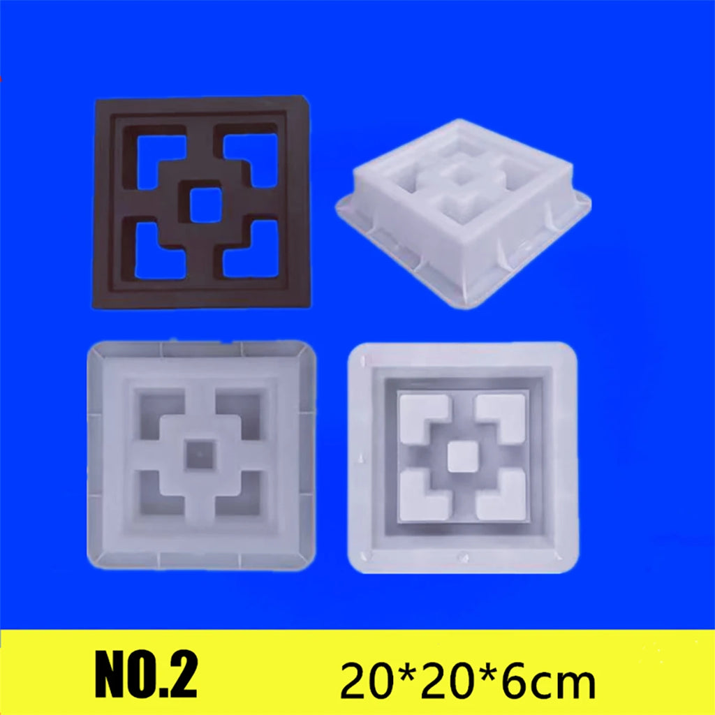 Cement Brick Mold Plastic Decorative Wall Window Mould Antique Garden Building Ornament Concrete Hollow Cement Brick Molding 1Pc