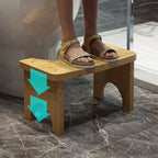 No Installation Not-Slip Bathroom Toilet Stool Upgrade Bamboo Squatting Toilet Stool for Adults Children