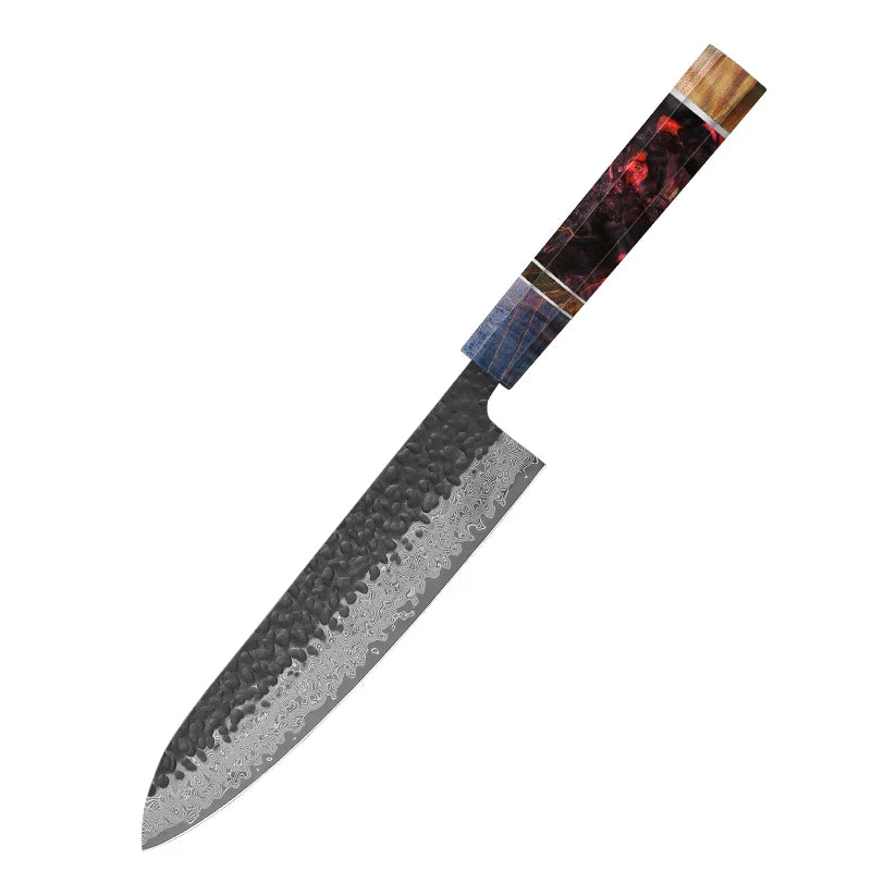 1-4 PCS Kitchen Knives Set Hand Forged 67 layers Damascus Steel Japanese Chef Knife Santoku Utility Cooking Tools Solidified