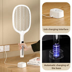 Electric Fly Swatter Handheld Fly Killer and Mosquito Trap Lamp Safe R