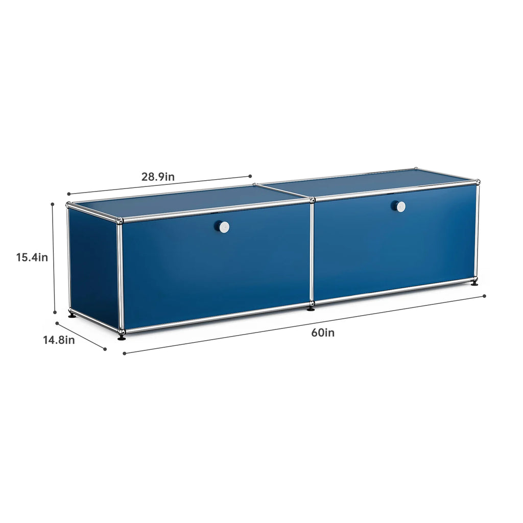 Storage Cabinet Storage Shelf Stainless Steel Metal Board Living Room Cabinet Sideboard Cabinet Modular Furniture-No Keys