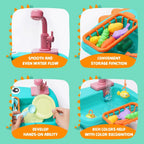 Kitchen Toy Plastic Dish Wash Sink Set Children Simulation Pretend Role Play Housework Kit Early Educational Toys for Boys Girls