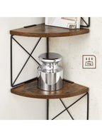 VASAGLE Wall Mounted 5-Tier Floating Corner Shelf. For Bedroom, Living Room, Bathroom, Kitchen, Office. Easy Assembly