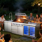 Customized Industrial Easy Installation Outdoor Kitchen Modular Cabinets Quick Setup BBQ Grill Station for Home