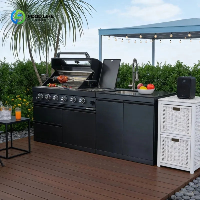Customized Wholesale Outdoor Kitchen with Sink & Faucets Stylish Durable Set Perfect for Garden Patio Party & Outdoor Activities