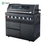 Customized Luxury Outdoor Kitchen Granite Garden Stainless Steel Waterproof Heavy Duty Gas BBQ Full Kitchen Cabinet Frame
