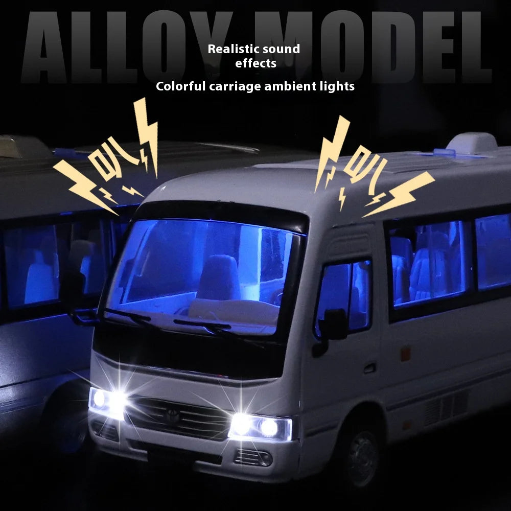 1:24 alloy bus model, cool sound and light, exquisite desktop ornaments, the best collection for car model enthusiasts